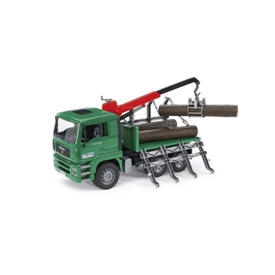 Bruder 2769 MAN TGA Timber Truck Loading Crane & 3 Trunks - Mainan Miniatur Truk Pengangkut Kayu
