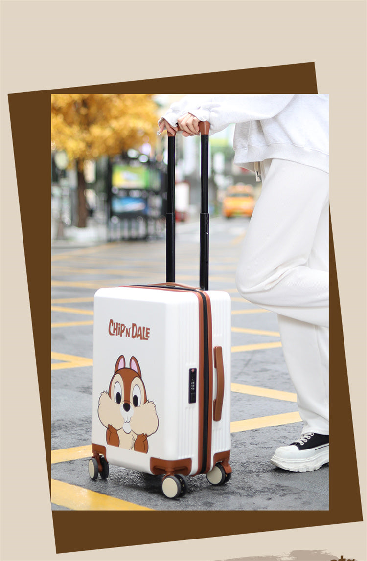 Mesuca Chip and Dale Traveling Suitcase 20" - Koper Travel Disney Premium Tahan Banting