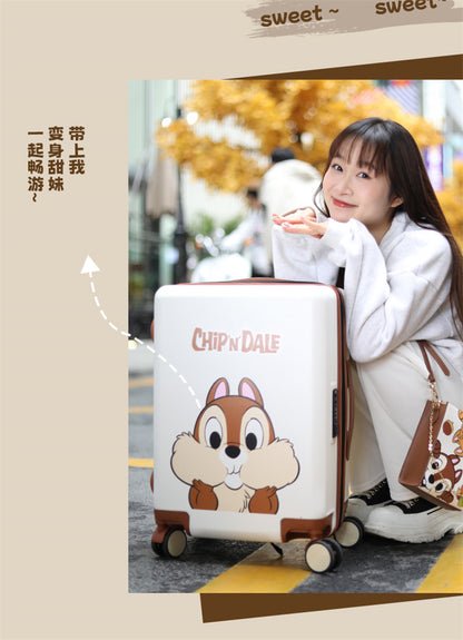 Mesuca Chip and Dale Traveling Suitcase 20" - Koper Travel Disney Premium Tahan Banting