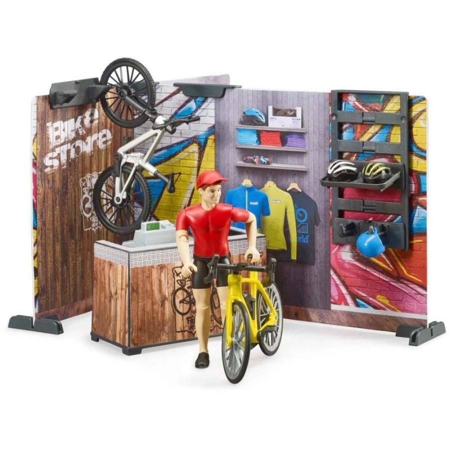 Bruder 63120 Bworld Bikeshop and Service - Mainan Miniatur Toko Sepeda & Bengkel