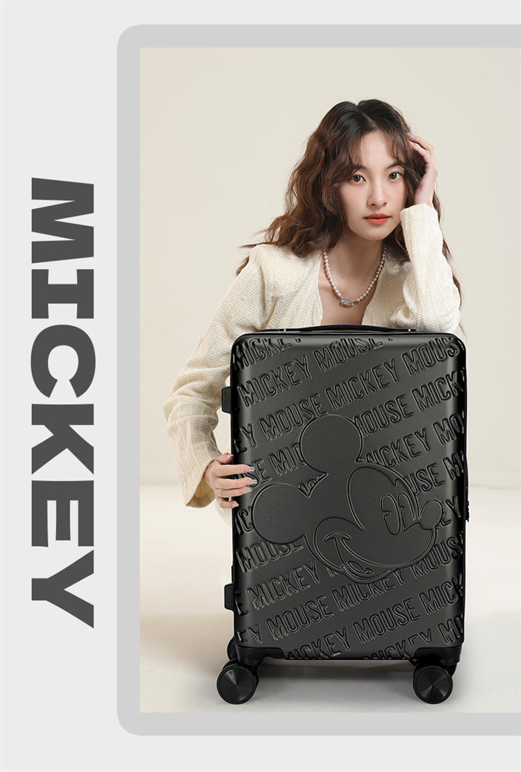 Mesuca Mickey Emboss Suitcase 20" - Koper Travel Disney Premium Tahan Banting