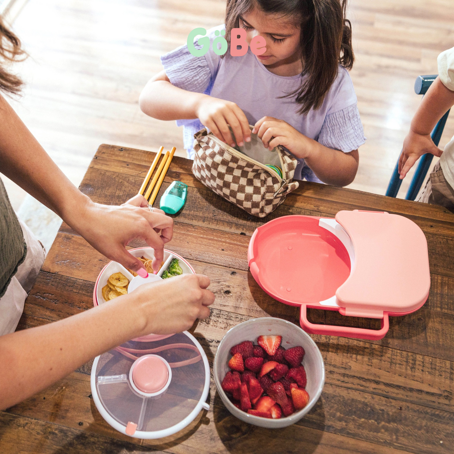 GoBe Kids Lunchbox with Original Snack Spinner - Kotak Bekal Putar - Kotak Camilan Anak - Tempat Camilan Anak Premium