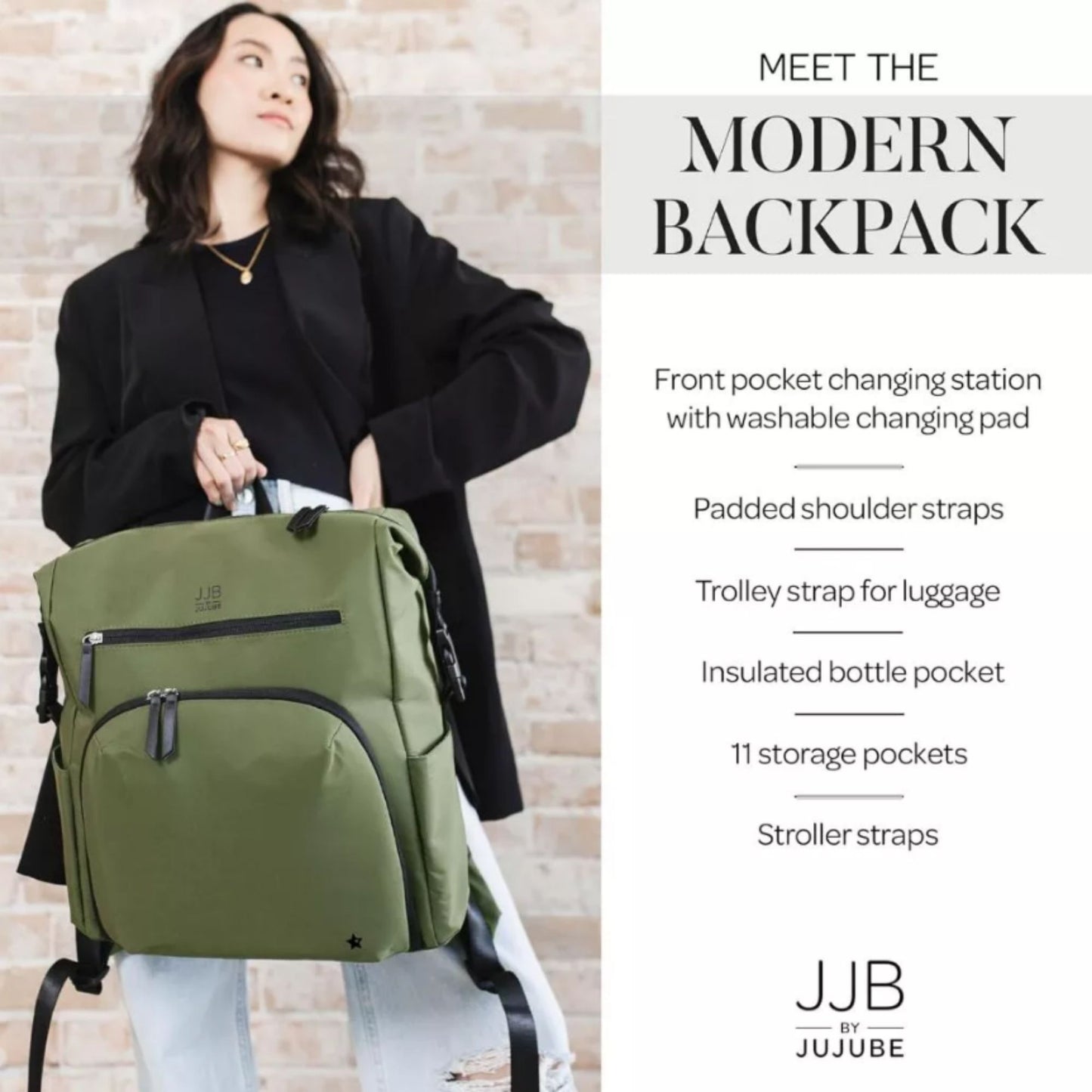 Jujube Modern Backpack Diaper Bag - Tas Popok Ransel Perlengkapan Bayi Multifungsi