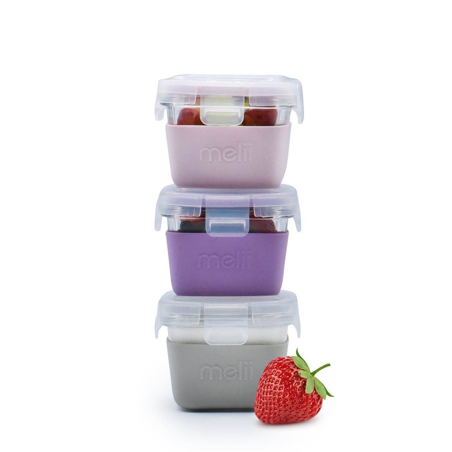 Melii Baby Glass Containers with sleeve - Wadah makanan kaca