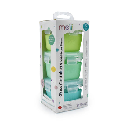 Melii Baby Glass Containers with sleeve - Wadah makanan kaca