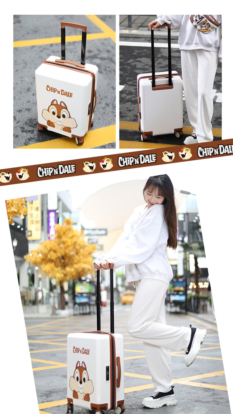 Mesuca Chip and Dale Traveling Suitcase 20" - Koper Travel Disney Premium Tahan Banting