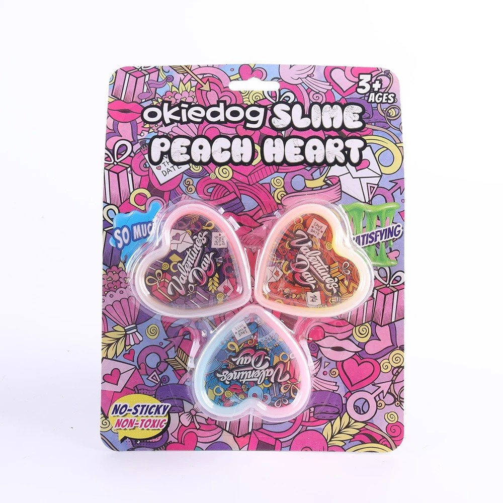 Okiedog Slime Peach Heart Puff Crystal Mud - Mainan Edukasi & Sensorik Anak