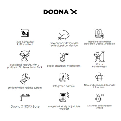 Doona X 2in1 Car Seat and Stroller - Kereta Dorong Bayi Premium & Nyaman