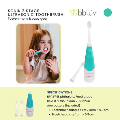 Bbluv Sonik 2 Stage Ultrasonic Toothbrush - Sikat Gigi Elektrik Bayi dan Anak