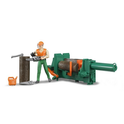 Bruder 62650 Bworld Forestry with Accessories - Mainan Miniatur Figur Pekerja Hutan