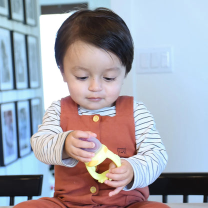 Melii Baby Silicone Duck Fresh Food Feeder and Teether - Dot buah - Dot mpasi