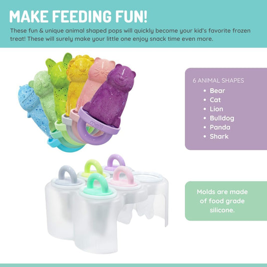 Melii Baby Animal Ice Pops with Tray - Cetakan Ice Cream Anak