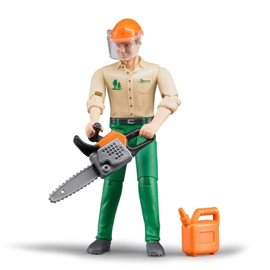 Bruder 60030 Bworld Forestry Worker with Accessories - Mainan Miniatur Figur Pekerja Hutan