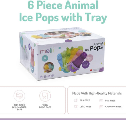 Melii Baby Animal Ice Pops with Tray - Cetakan Ice Cream Anak