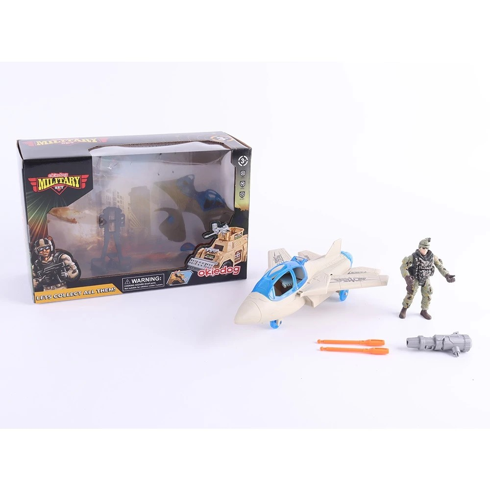 Okiedog Military Set Truck Tank Helicopter - Mainan Tank Besar & Helikopter