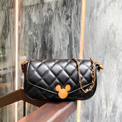 Mesuca Mickey Grid Chain Shoulder Bags - Tas Selempang Disney Premium