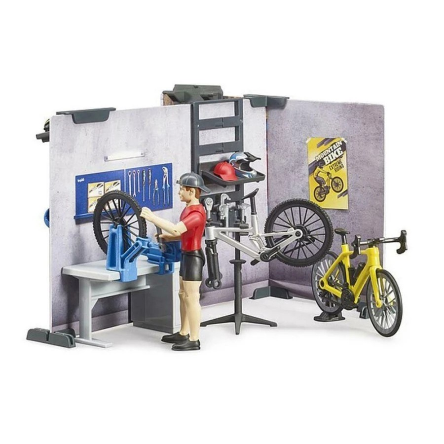 Bruder 63120 Bworld Bikeshop and Service - Mainan Miniatur Toko Sepeda & Bengkel