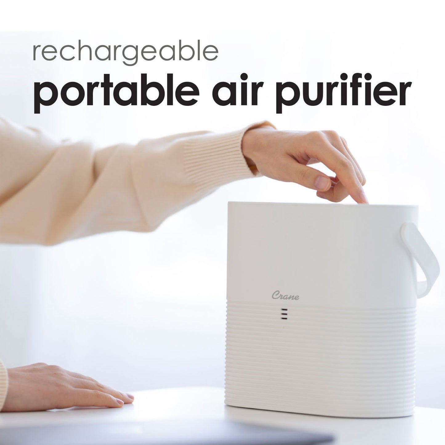 Crane Rechargeable Portable Air Purifier with Electronic Filter - Pembersih udara