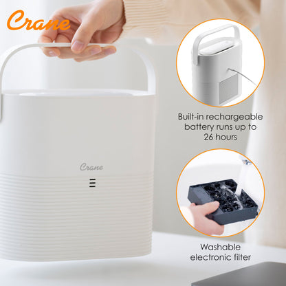 Crane Rechargeable Portable Air Purifier with Electronic Filter - Pembersih udara