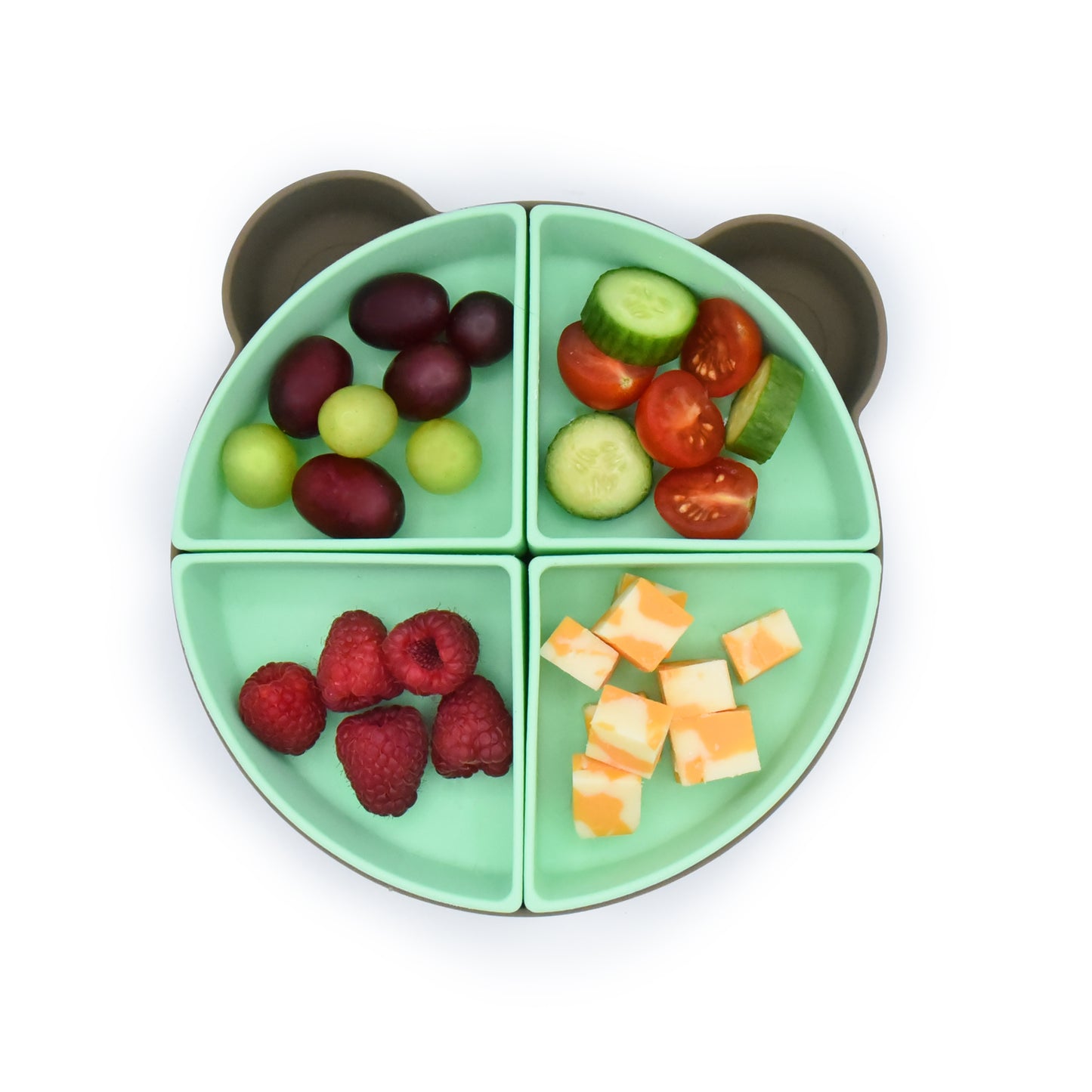 Melii Baby Silicone Plate With Dividers - Piring silikon anak anti geser dan tumpah