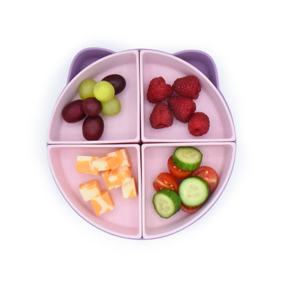 Melii Baby Silicone Plate With Dividers - Piring silikon anak anti geser dan tumpah