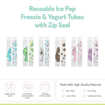 Melii Baby Reusable Ice Pop Freezie Bag - Plastik Es Krim Reusable / Plastik Ice Cream Premium