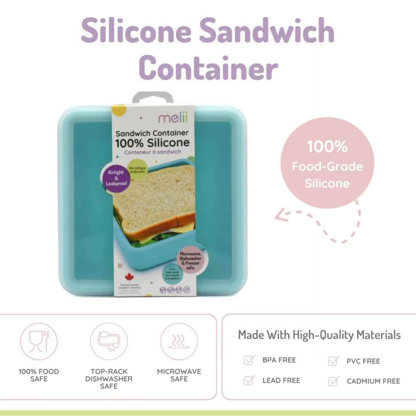 Melii Baby Silicone Sandwich Container - Lunchbox Silikon Anak - Tempat Makan Anak Premium / Tempat Makan Silikon