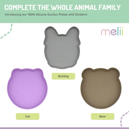Melii Baby Silicone Plate With Dividers - Piring silikon anak anti geser dan tumpah