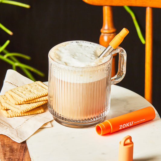 Zoku Two Tone Pocket Straw - Sedotan Aluminium, Sedotan Reusable, Alat Minum, Utensils