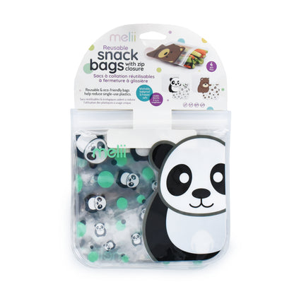 Melii Baby EVA Reusable Snack Bags 4 pc - Kantong makanan klip / zipper / ziplock