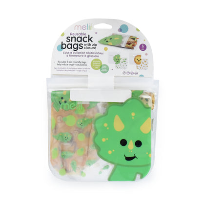 Melii Baby EVA Reusable Snack Bags 4 pc - Kantong makanan klip / zipper / ziplock