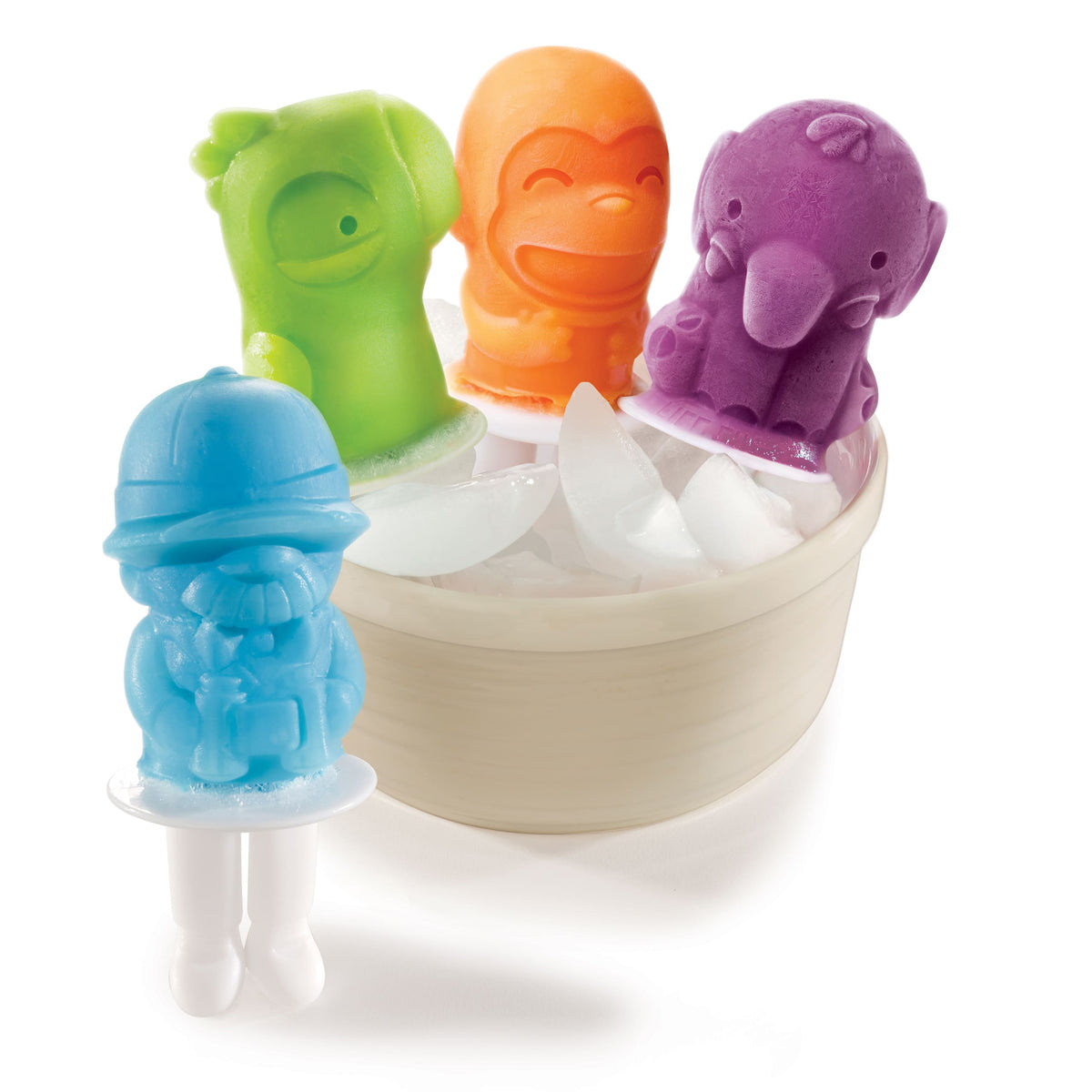 Zoku Safari Pop Mold (4 pop)  - Cetakan Es Krim Karakter / Cetakan Es Krim Bentuk Hewan / Cetakan Es Krim Silicon