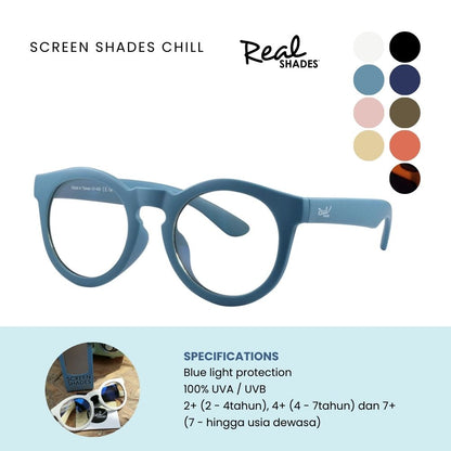 Real Shades Screen Shades Chill - Kacamata Anti Radiasi Layar HP TV PC Untuk Anak dan Dewasa