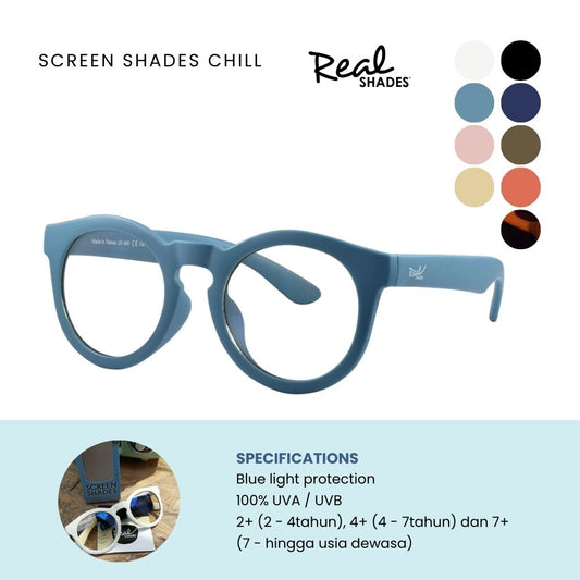 Real Shades Screen Shades Chill - Kacamata Anti Radiasi Layar HP TV PC Untuk Anak dan Dewasa