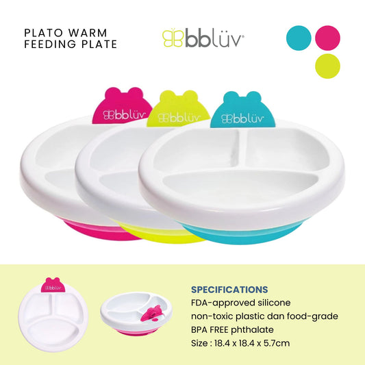 Bbluv Plato Warm Feeding Plate - Mangkuk Penahan Suhu Makanan