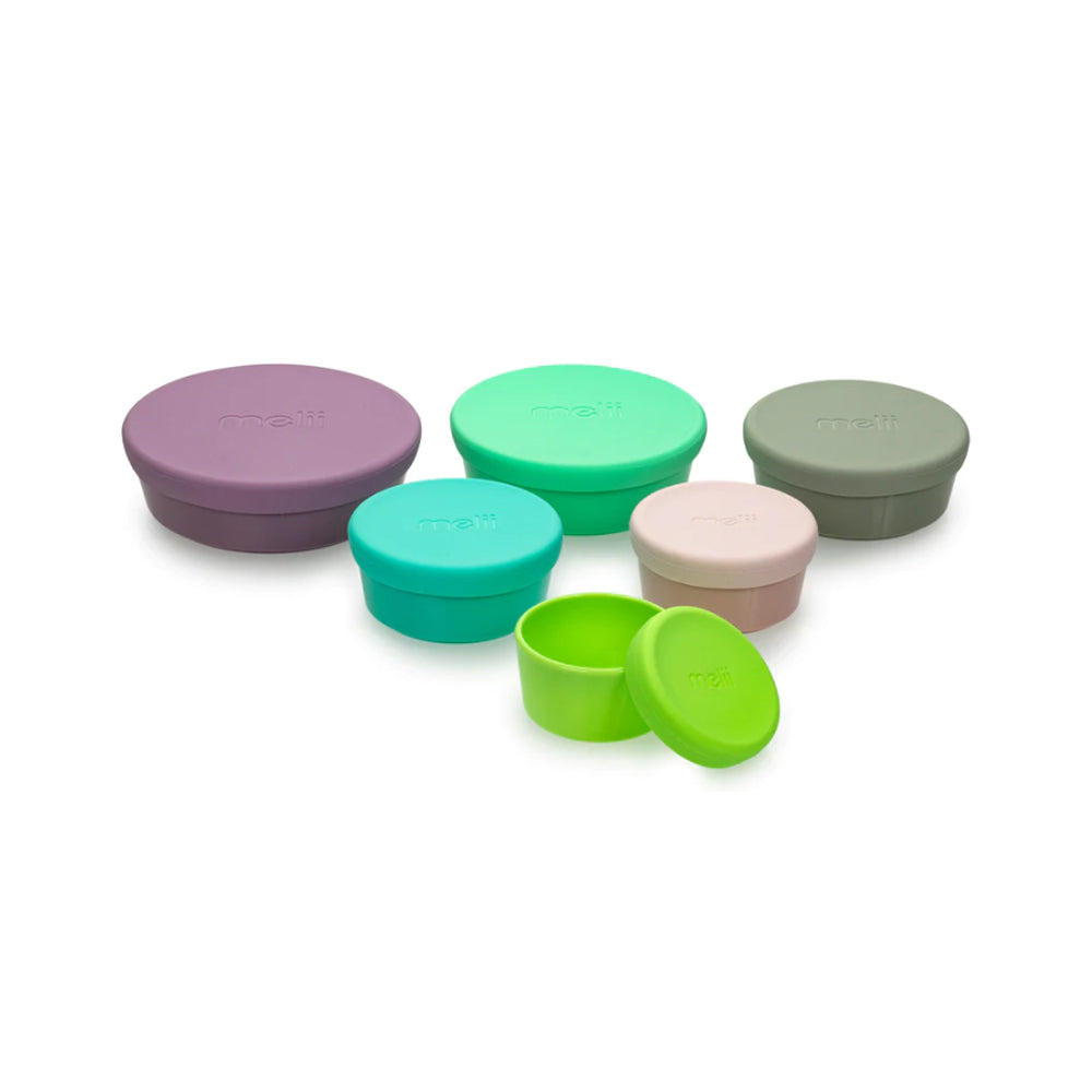 Melii Baby Stacking & Nesting Containers with Silicone Lids - 12 pieces mangkuk silikon anak