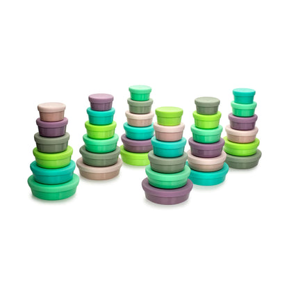 Melii Baby Stacking & Nesting Containers with Silicone Lids - 12 pieces mangkuk silikon anak