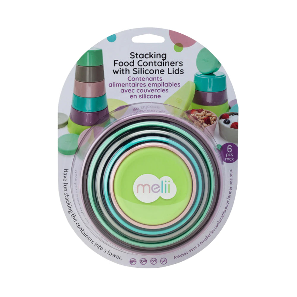Melii Baby Stacking & Nesting Containers with Silicone Lids - 12 pieces mangkuk silikon anak