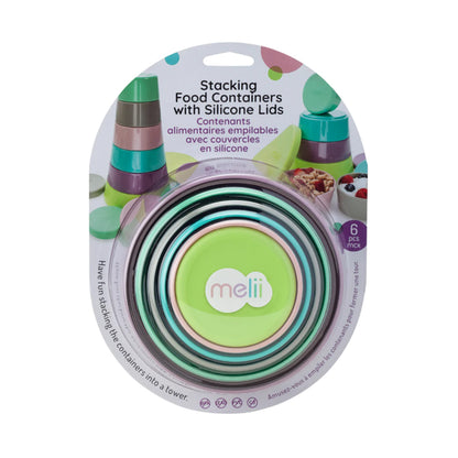 Melii Baby Stacking & Nesting Containers with Silicone Lids - 12 pieces mangkuk silikon anak