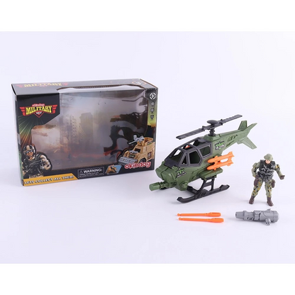 Okiedog Military Set Truck Tank Helicopter - Mainan Tank Besar & Helikopter