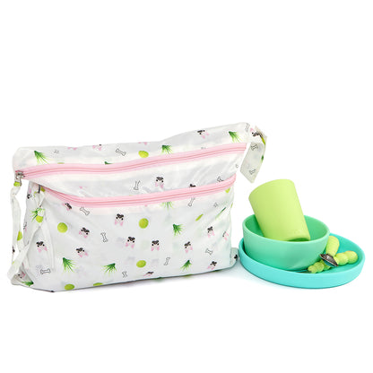 Melii Baby Wet Bag Bulldog Pattern - tas waterproof atau tahan air