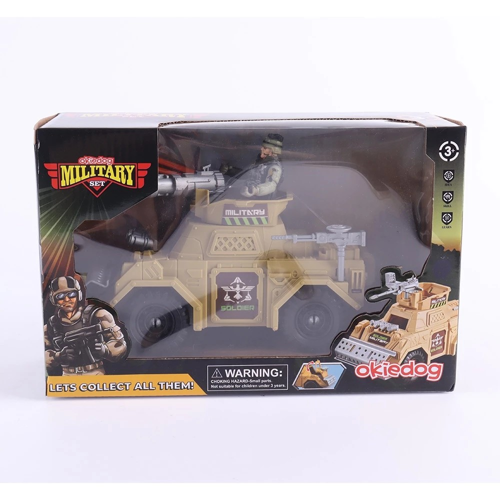 Okiedog Military Set Truck Tank Helicopter - Mainan Tank Besar & Helikopter