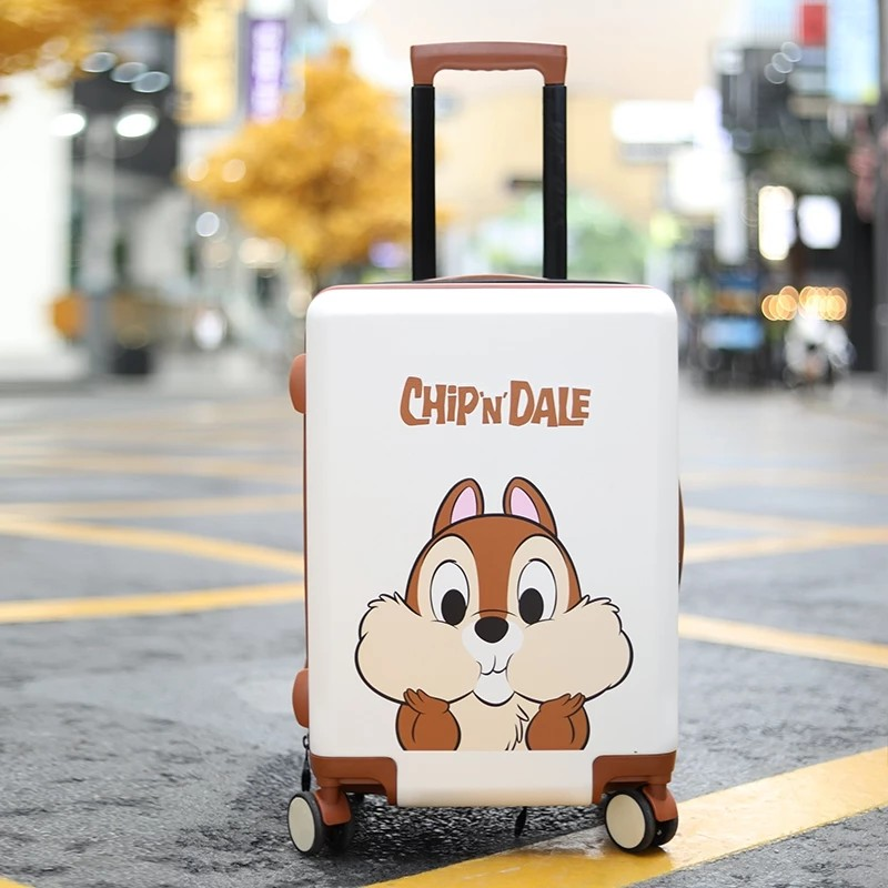 Mesuca Chip and Dale Traveling Suitcase 20" - Koper Travel Disney Premium Tahan Banting