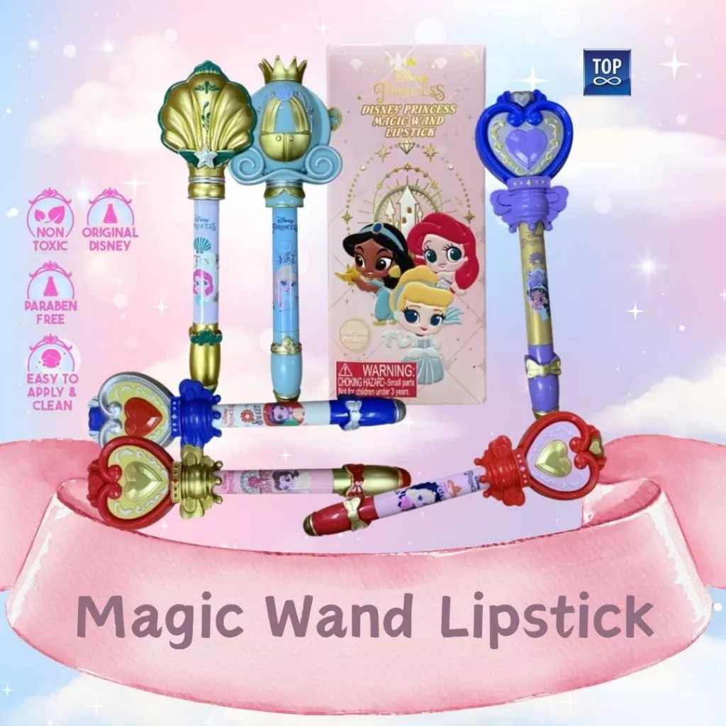 Disney Princess Magic Wand Lipstick - Lipstik Anak dengan Tongkat Ajaib + Photocard