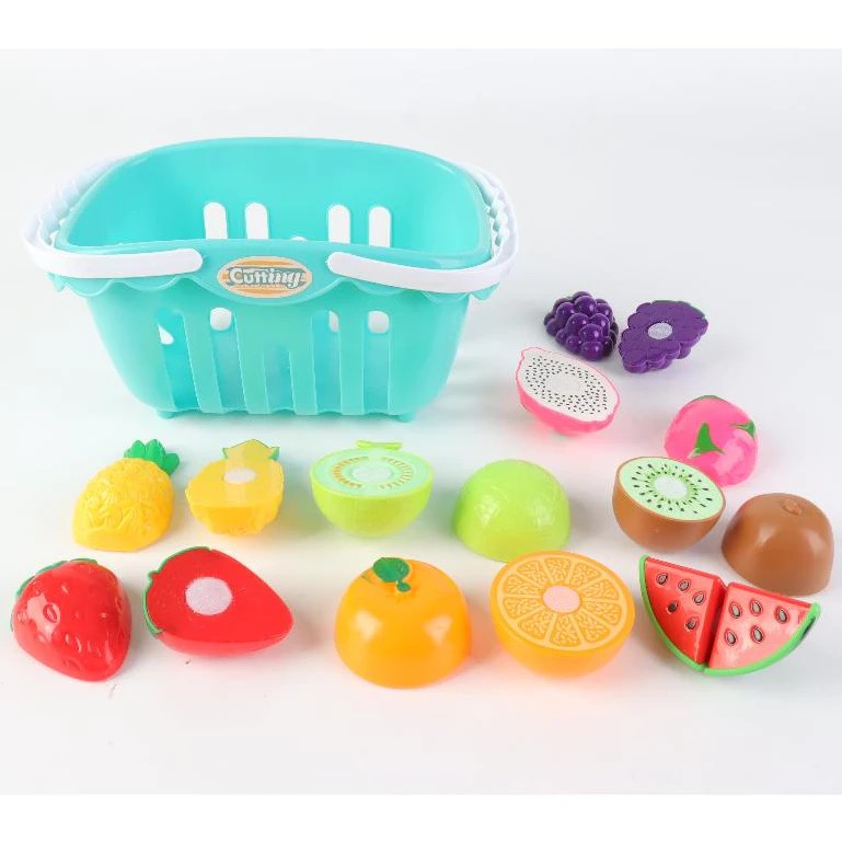 Okiedog Supermarket Basket - Set Belanja & Mainan Buah Potong Anak
