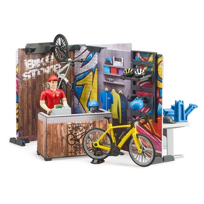 Bruder 63120 Bworld Bikeshop and Service - Mainan Miniatur Toko Sepeda & Bengkel