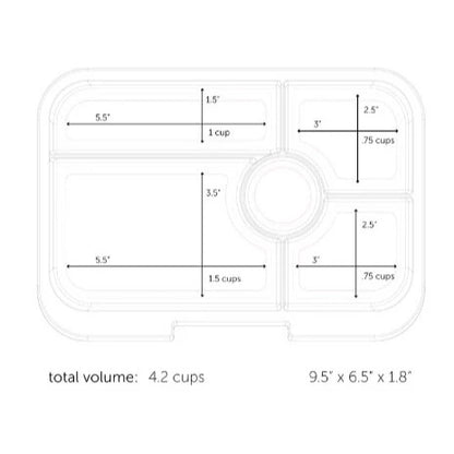 Yumbox Tapas 5C - Tempat Makan Anak Premium Anti Tumpah BPA Free