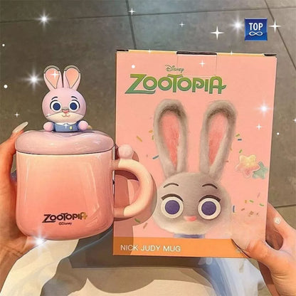 Zootopia Nick & Judy 3D Cartoon Mug with Lid