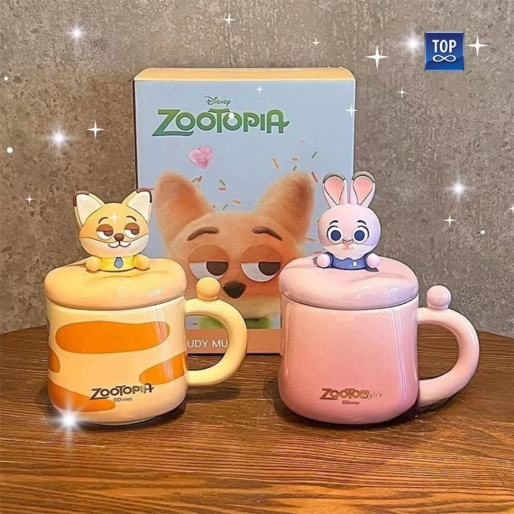 Zootopia Nick & Judy 3D Cartoon Mug with Lid