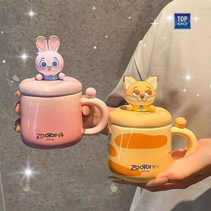 Zootopia Nick & Judy 3D Cartoon Mug with Lid